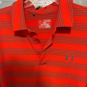 Under Armour Men’s Orange Striped Polo Shirt